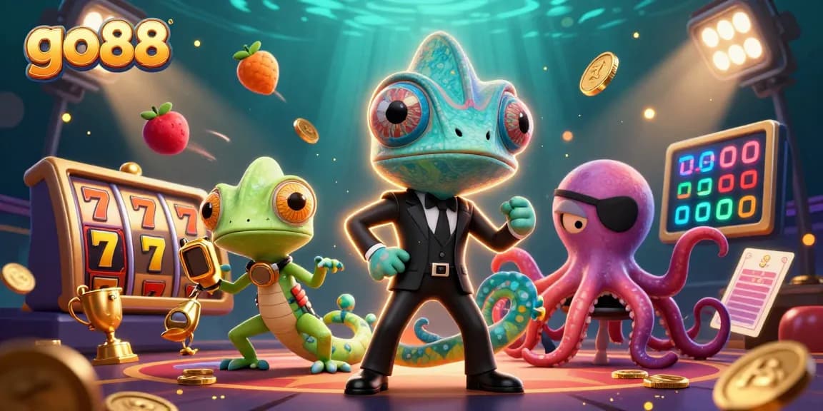 Experience the thrilling go88 gaming scene with vibrant characters and dynamic casino elements.