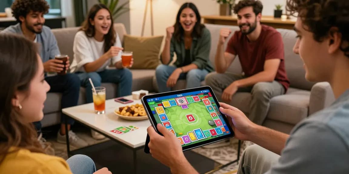 Play now and experience thrilling Card Rummy in a vibrant gaming scene with friends.