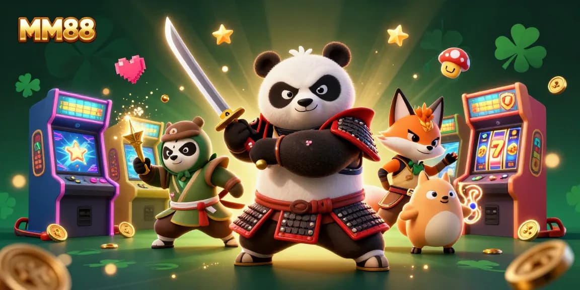 Experience MM88 excitement through a vibrant 3D gaming adventure featuring dynamic characters and slot elements.