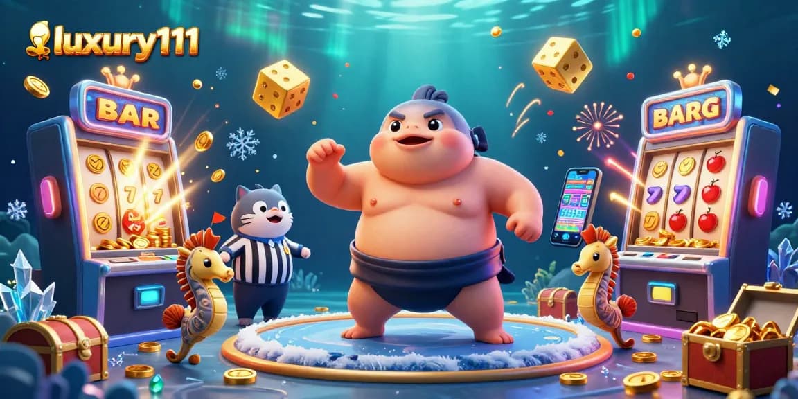 Engage in exciting gameplay at luxury111 with vibrant slot machines and festive underwater action.