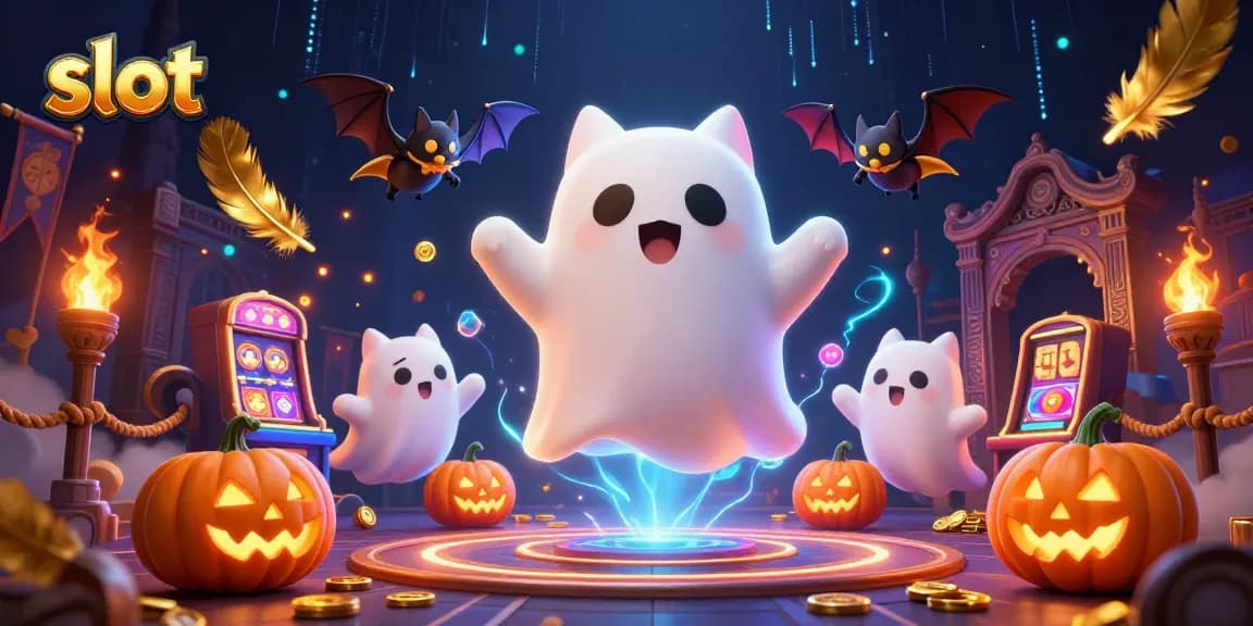 Menangkan slot gacor di kasino online dengan karakter kartun hantu dan lentera poker.