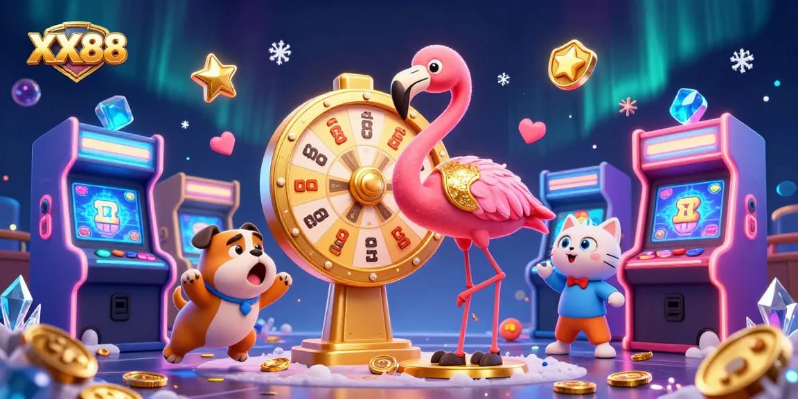 Experience the thrill of winning at XX88 with a vibrant casino scene featuring exciting game elements.