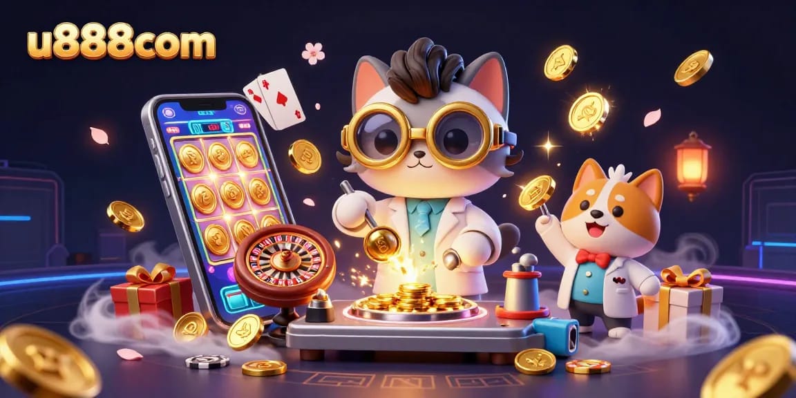 Engage in thrilling slot gaming at u888com with vibrant 3D casino characters and dynamic game elements.
