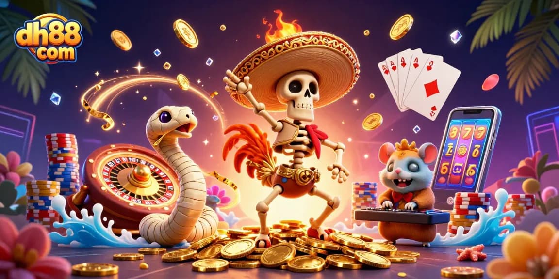 Experience exciting gaming at dh88 com with vibrant characters and casino action.