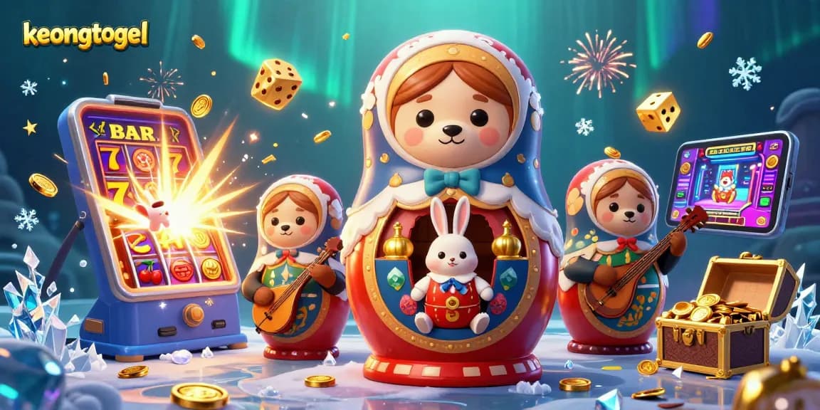 Experience thrilling gameplay at keongtogel with vibrant slot machines and festive casino elements.