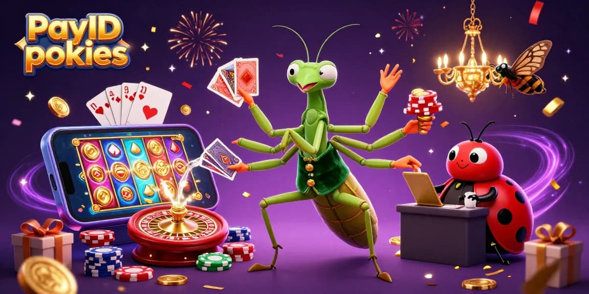 Experience exciting PayID pokies with vibrant characters and gambling elements.