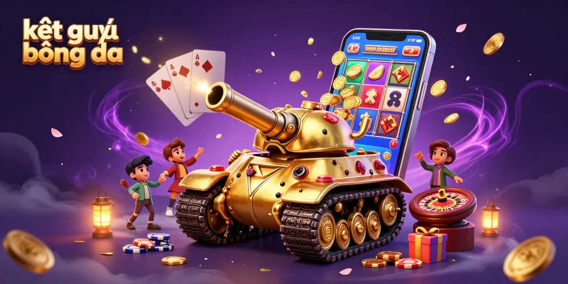 Experience kết quả bóng đá in an immersive game-themed 3D circus filled with vibrant casino elements.