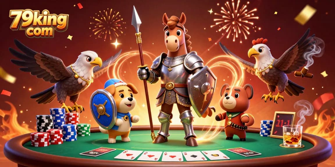 Play poker with 79king com and experience thrilling gaming with vibrant characters and rich casino elements.