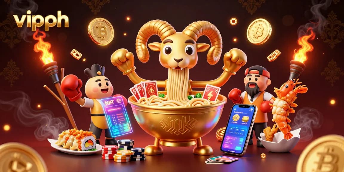 Engage with vipph's vibrant casino world featuring unique characters and crypto elements.