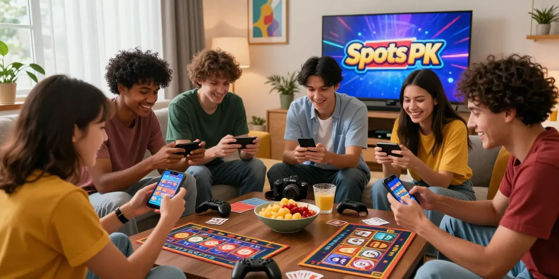 Friends enjoying the best game on the Slots PK app in a vibrant living room.