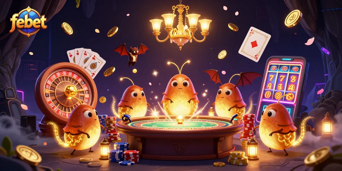 Experience the excitement of febet with glowing glowworms in a vibrant 3D casino masterpiece.