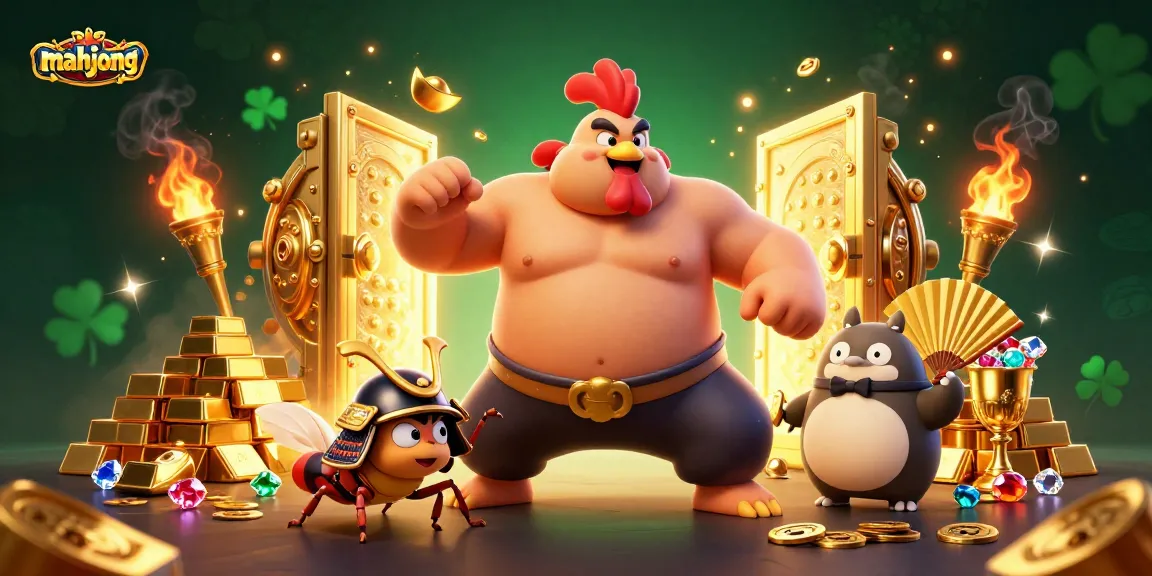 Experience thrilling mahjong action with a sumo wrestler, samurai cricket, and tanuki announcer amidst treasure!