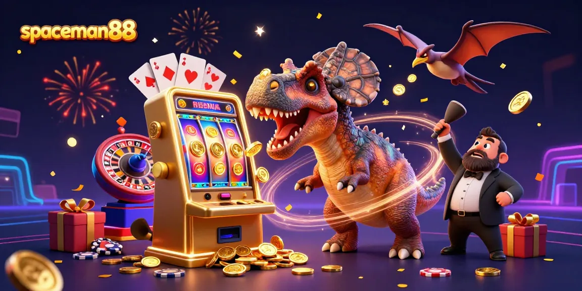 Catch golden coins with spaceman88 while pachycephalosaurus activates a jackpot!
