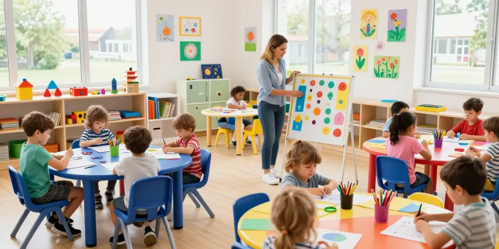 Interactive preschool learning at https://podarprep.com/locations with children engaged in joyful activities
