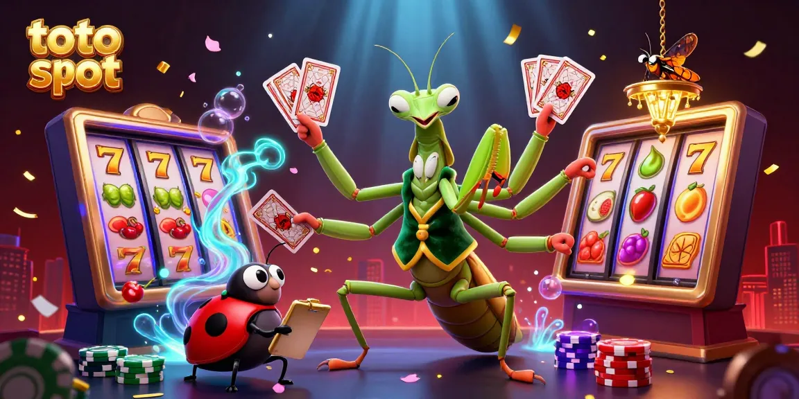 Experience the excitement of toto slot with a vibrant 3D casino illustration featuring dynamic gameplay elements.