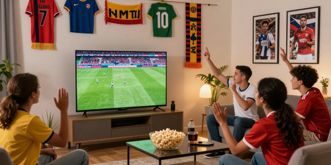 Engaged fans watching a live match, promoting زيارة موقع كورة for an immersive sports experience.