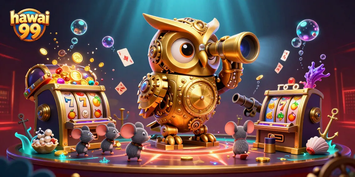 Engage in hawai 99 with vibrant casino action among 3D characters and dynamic gaming elements.