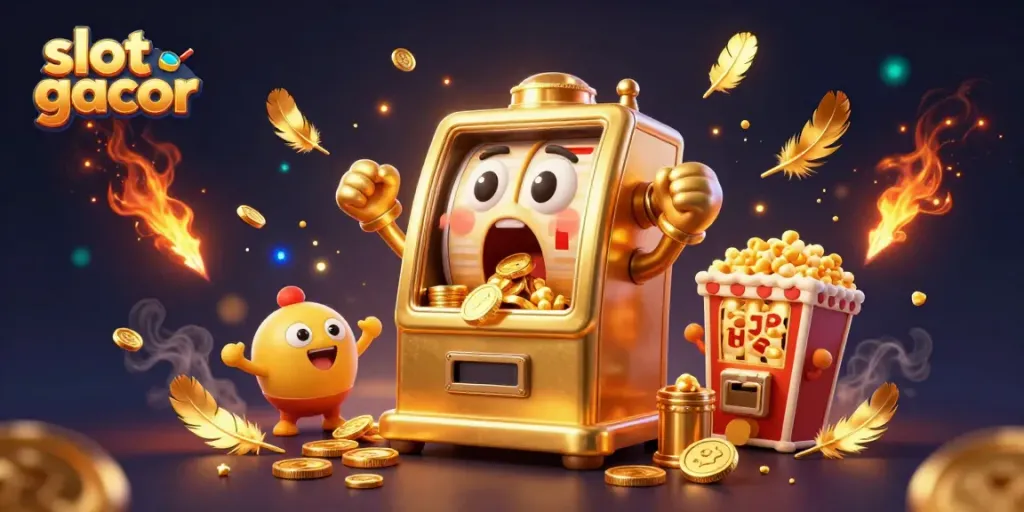 Momen slot gacor dengan mesin slot emas terkejut menerima jackpot yang melimpah dan mesin slot bayi merayakan