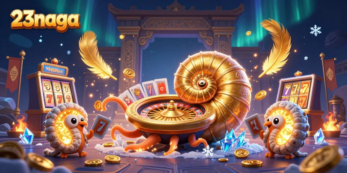 Engage with 23naga's thrilling gaming experience illustrated in a vibrant 3D portrayal.
