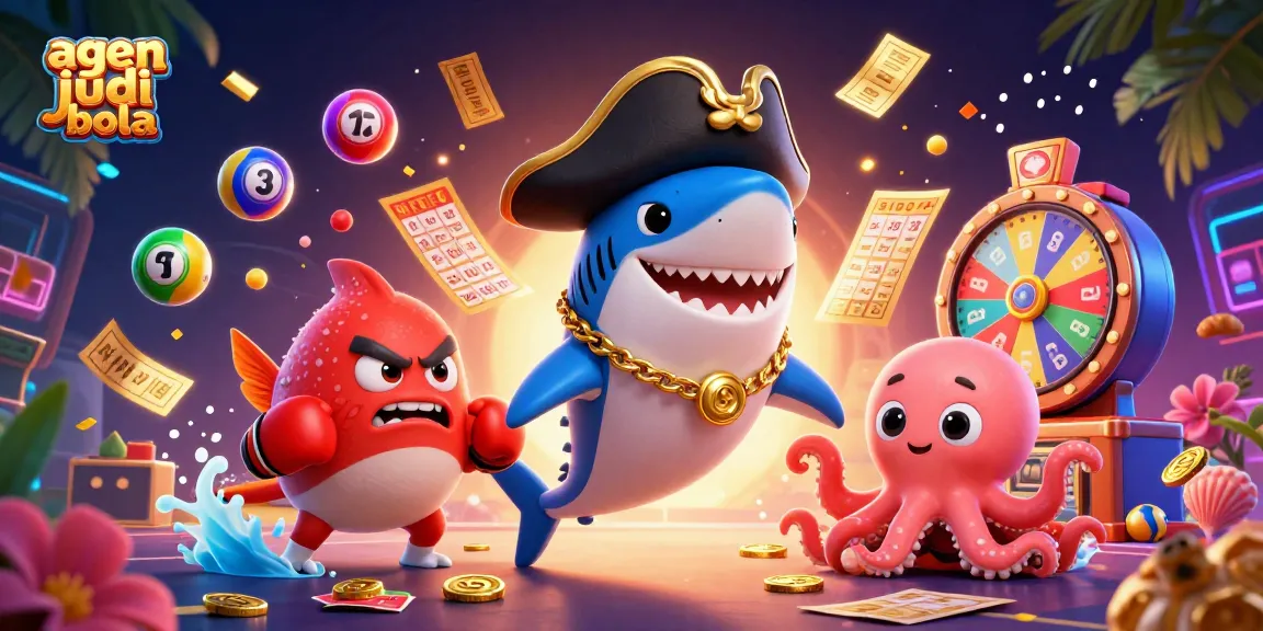Engage with the exciting agen judi bola scene featuring a pirate shark, boxing pufferfish, and octopus with coins.