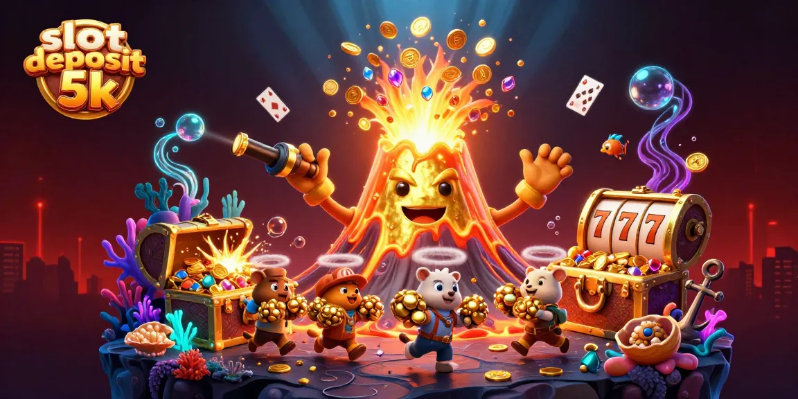 Experience thrilling gameplay with slot deposit 5k, featuring dynamic scenes of treasure and excitement.