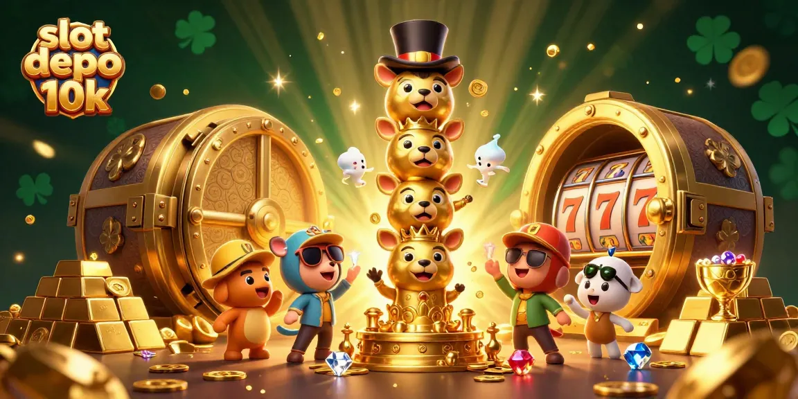 Win big with slot depo 10k in a vibrant, engaging casino scene filled with treasures and excitement.