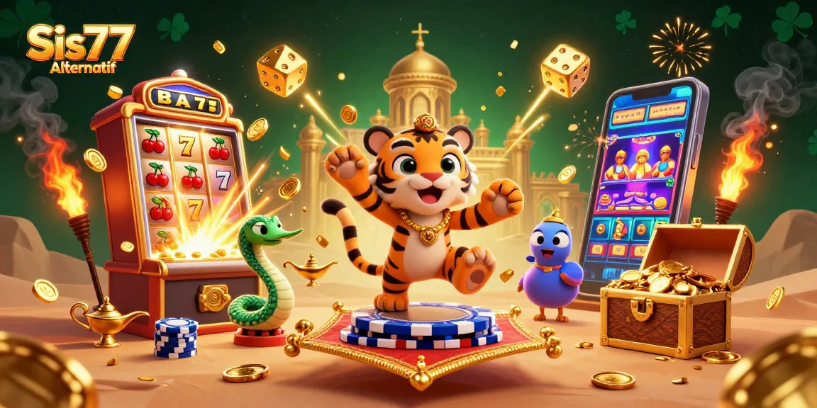 Sis77 Alternatif menang besar dengan mesin slot 3D menakjubkan di kasino yang penuh warna.