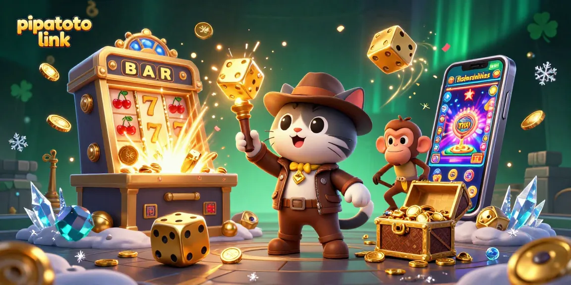 Engage with the pipatoto link while exploring vibrant casino elements in a thrilling treasure hunt scene.