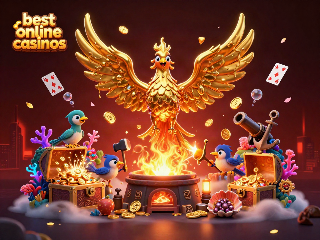 Explore dynamic action at the best online casinos with a molten phoenix gaming scene full of treasures.