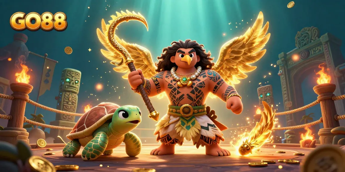 Experience the thrills of GO88 with majestic characters and vibrant casino elements.