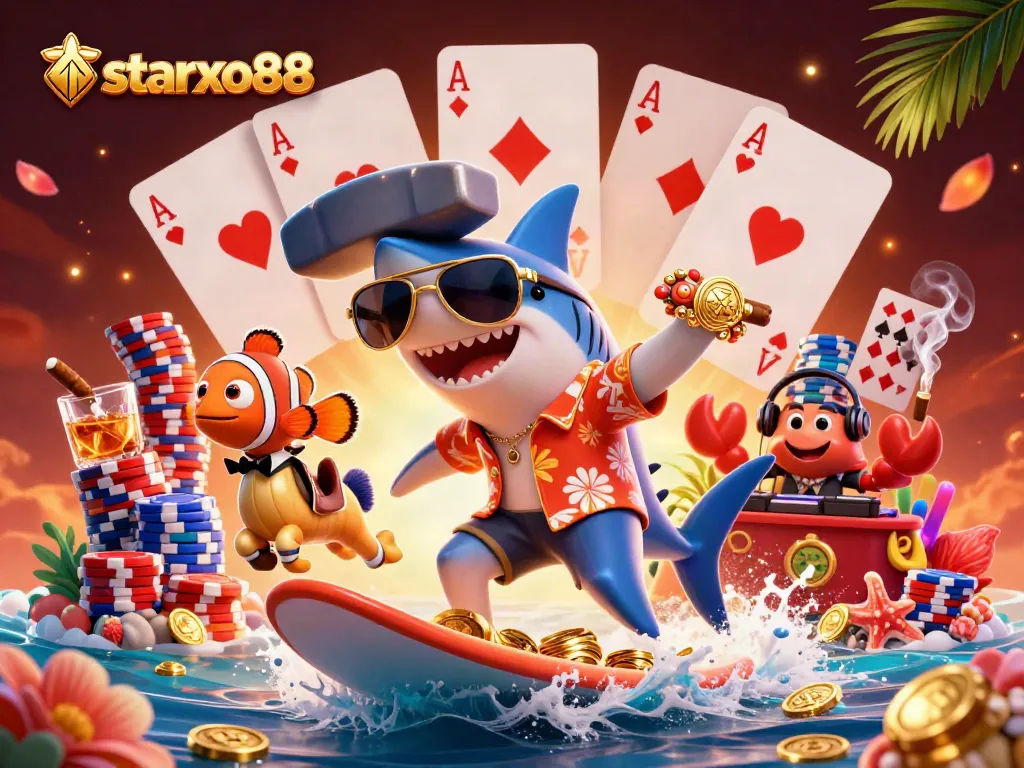 Gamble and win big at starxo88 with engaging characters and vibrant casino-themed artistry.