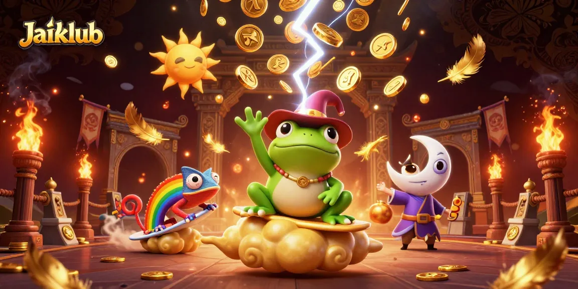 Jaiclub's magical games come alive with thrilling characters and golden coins swirling around.