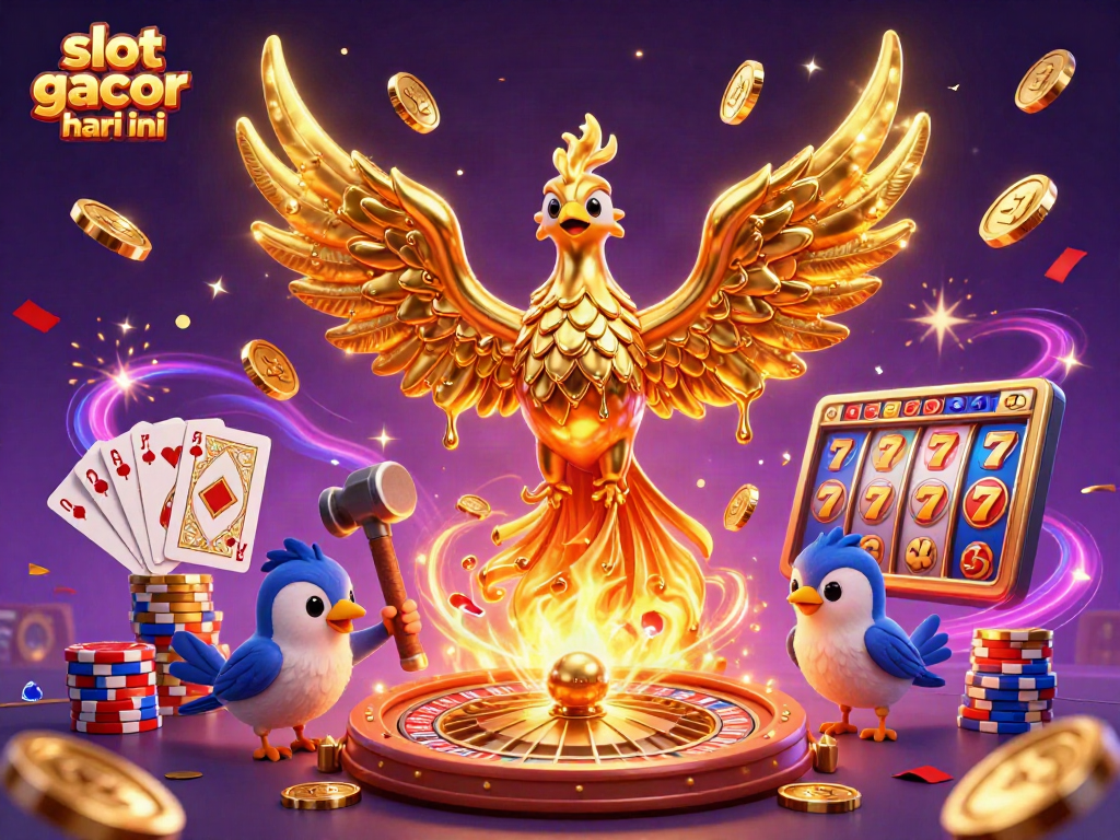 Spin to win with slot gacor hari ini featuring golden phoenix and vibrant casino elements.