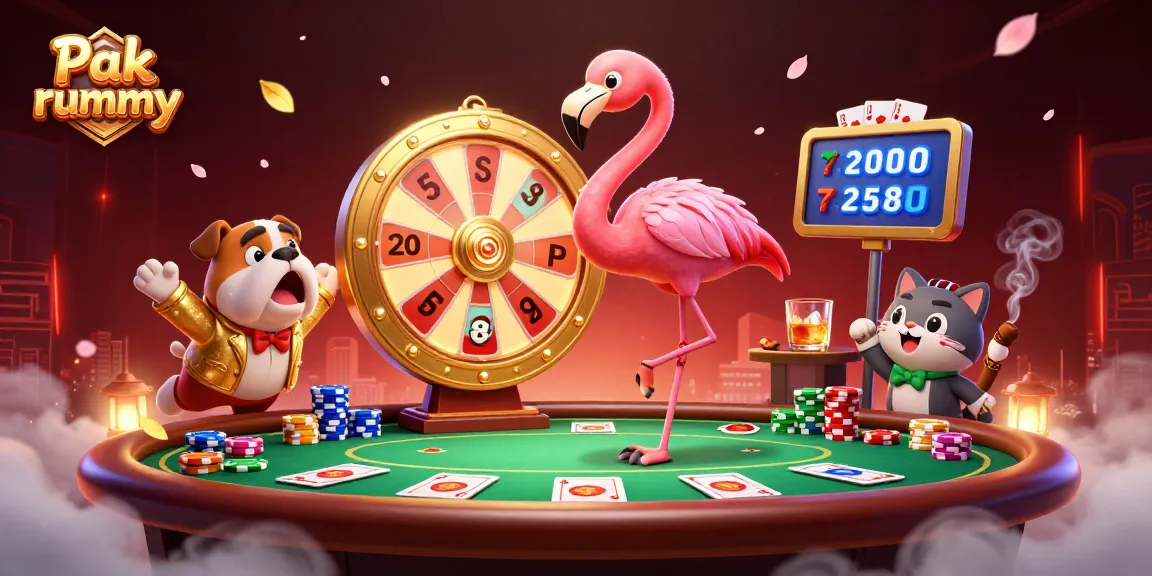 Experience the thrill of Pak rummy, featuring cartoon characters in vibrant casino action.