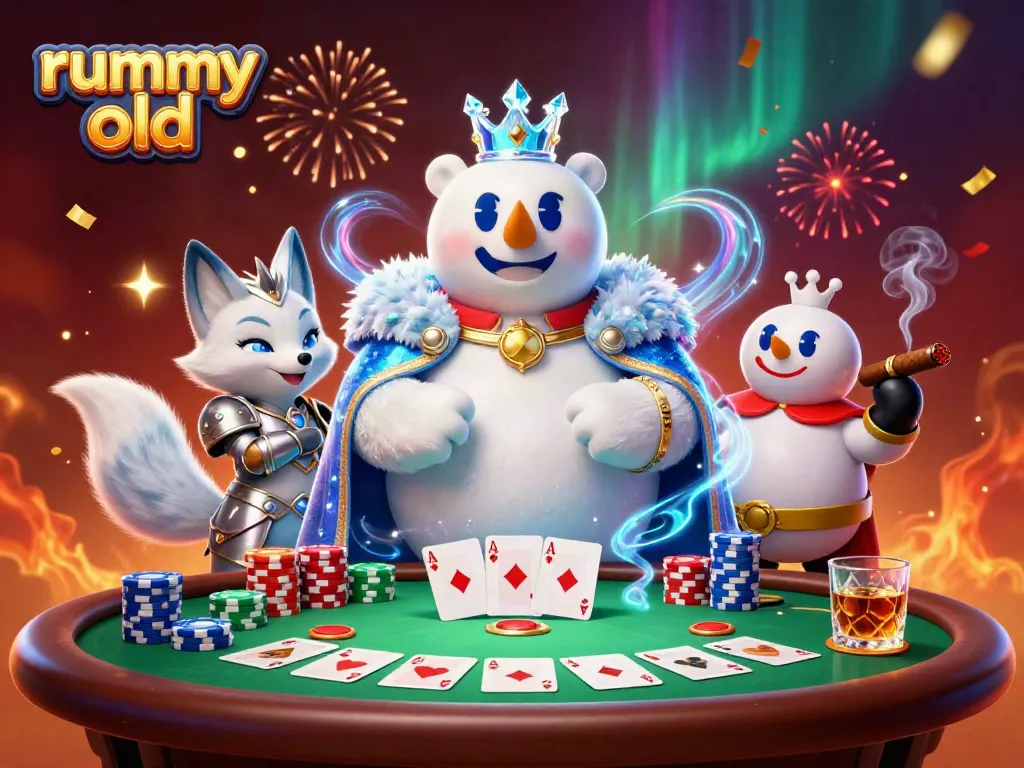 Impressively vibrant scene of rummy old gameplay with characters and casino elements, showcasing poker excitement.