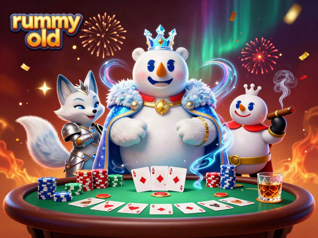 Impressively vibrant scene of rummy old gameplay with characters and casino elements, showcasing poker excitement.