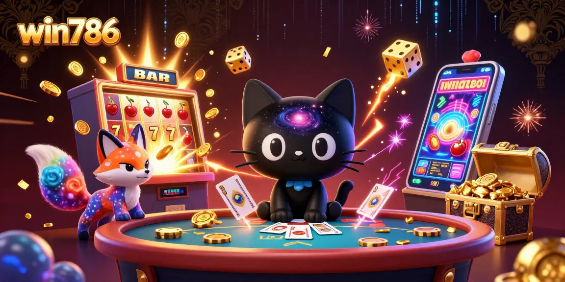 Experience the vibrant world of win786 as the black hole cat pulls in casino riches amidst stunning visuals.