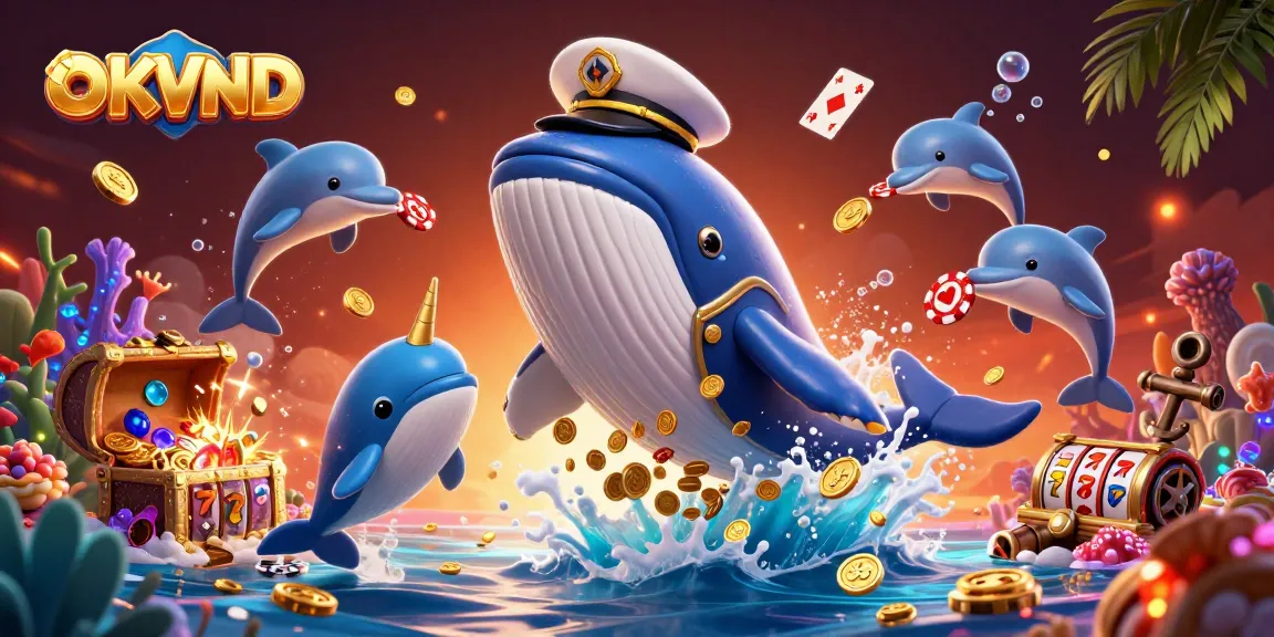 Experience sensational gaming with OKVND featuring whimsical sea creatures and vibrant casino elements.