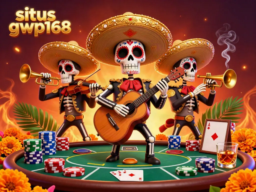 Gambarlah momen seru di situs gwp168 saat bermain poker dengan karakter mariachi yang penuh warna.