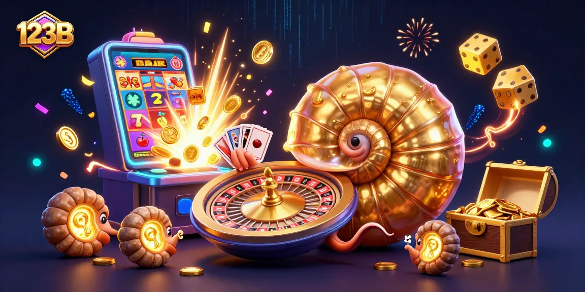 Play exciting games at 123B Casino with vibrant characters and a thrilling jackpot scene.