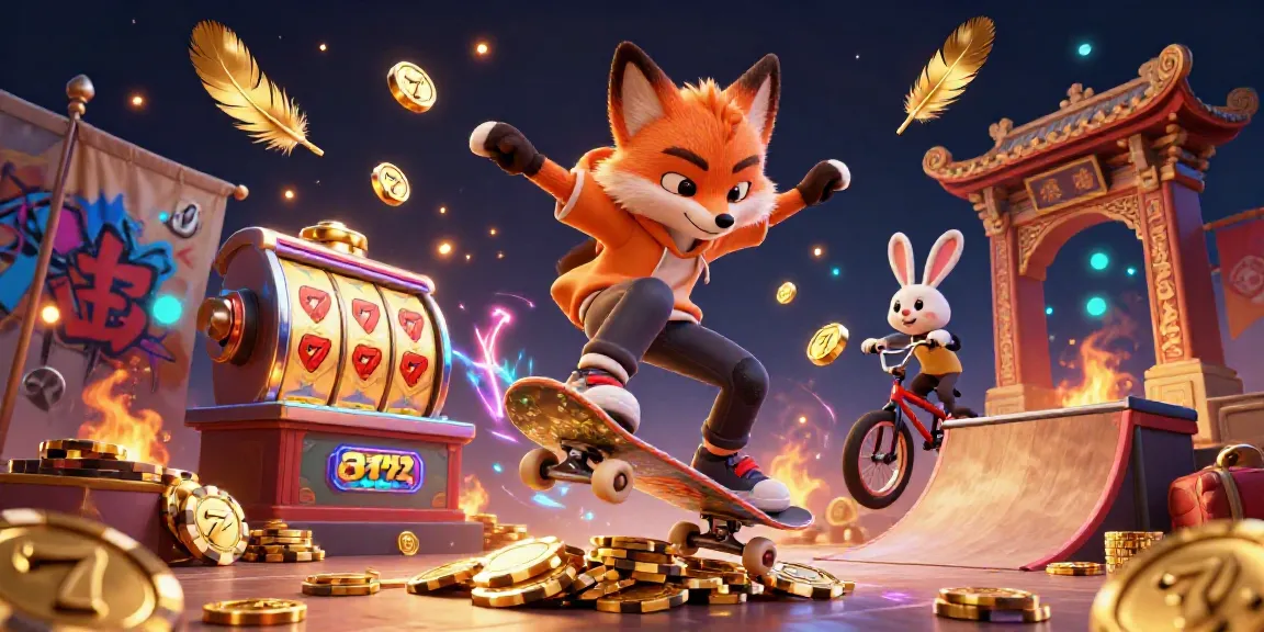 Experience the thrill of judi slot with dynamic 3D cartoon characters in an energetic casino setting.