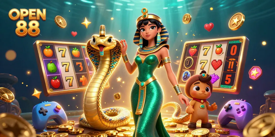Join the excitement at OPEN 88 with vibrant slot machines and dazzling casino elements.