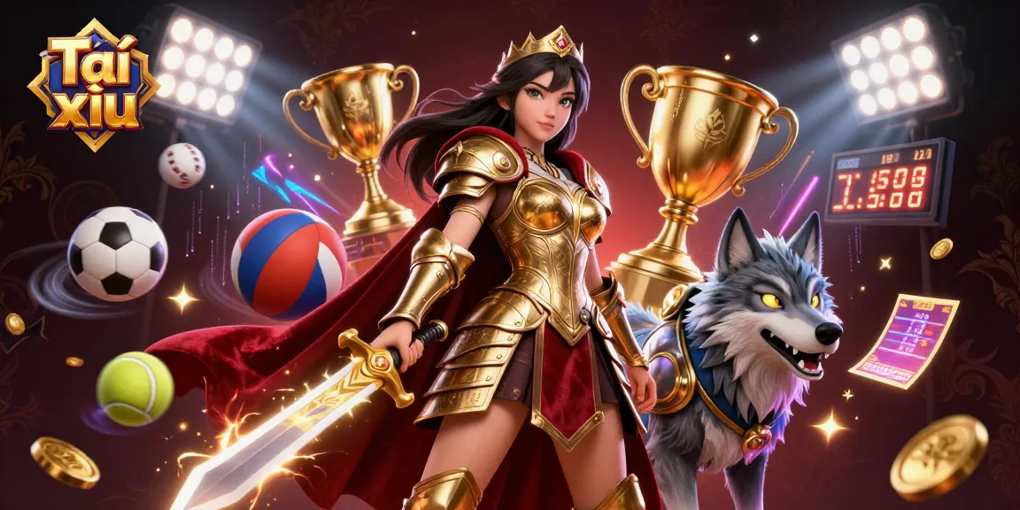 Engaging illustration showcasing Tài xỉu gameplay with vibrant casino elements and dynamic characters.