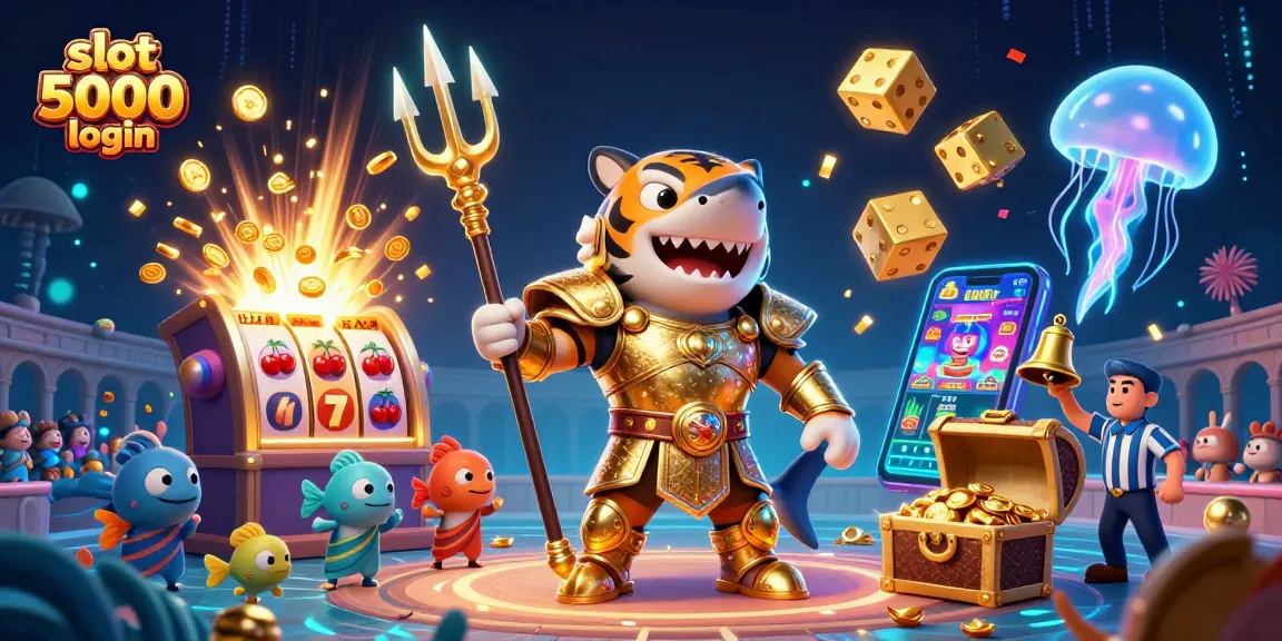 Engage with thrilling slot 5000 login experience, featuring vibrant underwater casino elements and a dynamic jackpot scene.