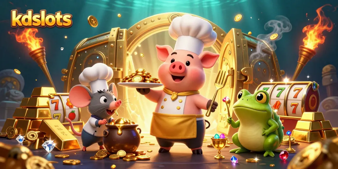 Engage with kdslots' thrilling gaming experience featuring gold coins and slot symbols.