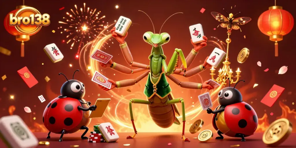 Experience thrilling action at bro138 with a vibrant casino scene featuring cartoon characters and dynamic gambling elements.