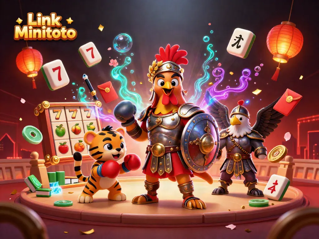 Menangkan jackpot di Link Minitoto dengan ilustrasi kasino yang dinamis dan berwarna.
