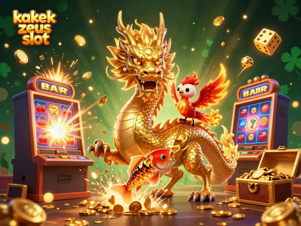 Permainan slot kakek zeus slot yang menampilkan simbol-simbol keberuntungan dan karakter yang menarik.