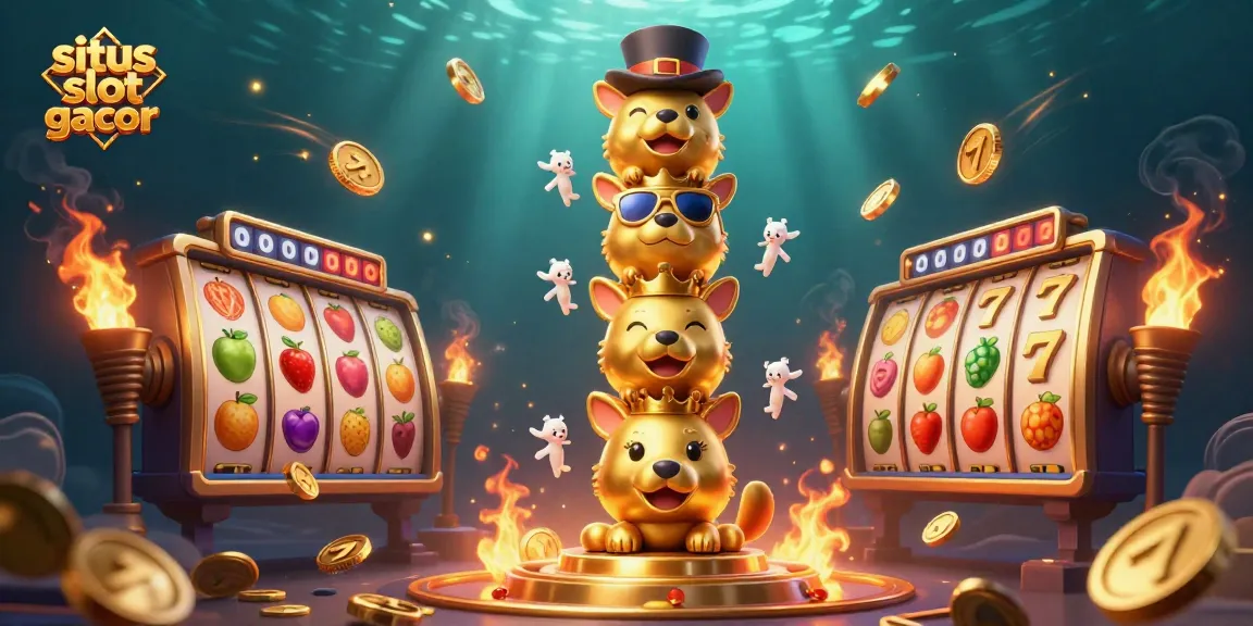 Engage with situs slot gacor in this vibrant, dynamic 3D casino illustration featuring lively slot reels.