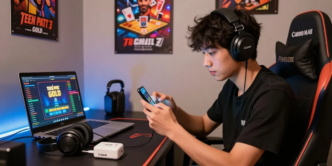 Gamer playing Teen Patti Gold mobile app, click to find out more about real money gaming experience.